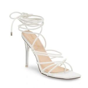 NWT CHASE AND CHLOE Size 10 White Gia Clear Heel Sandal